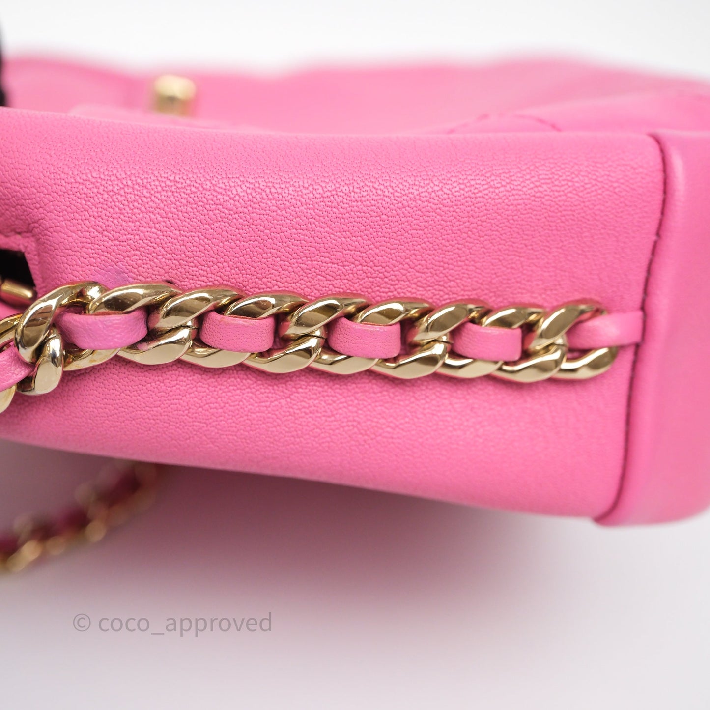 Chanel Camera Bag Pink Calfskin Aged Gold Hardware