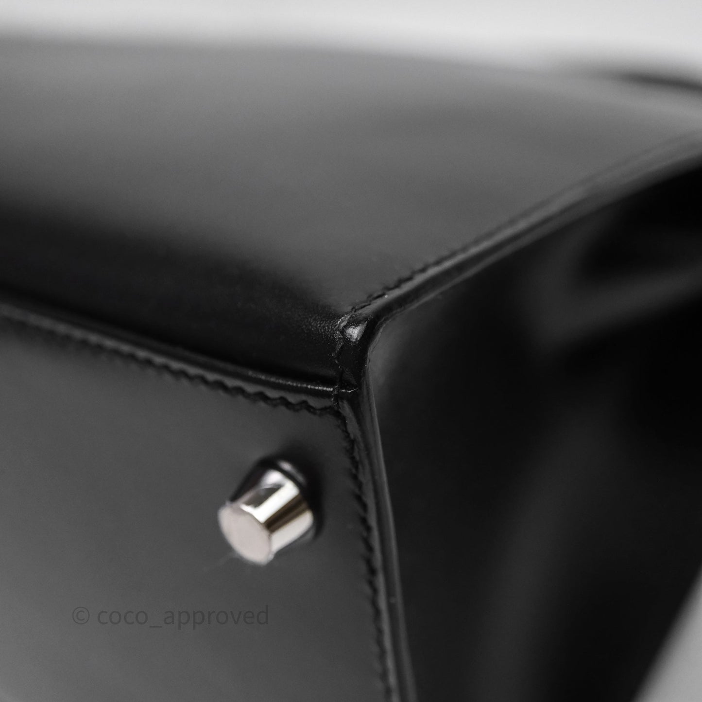 Hermès Kelly 28 Sellier Black Noir 89 Box Leather Palladium Hardware