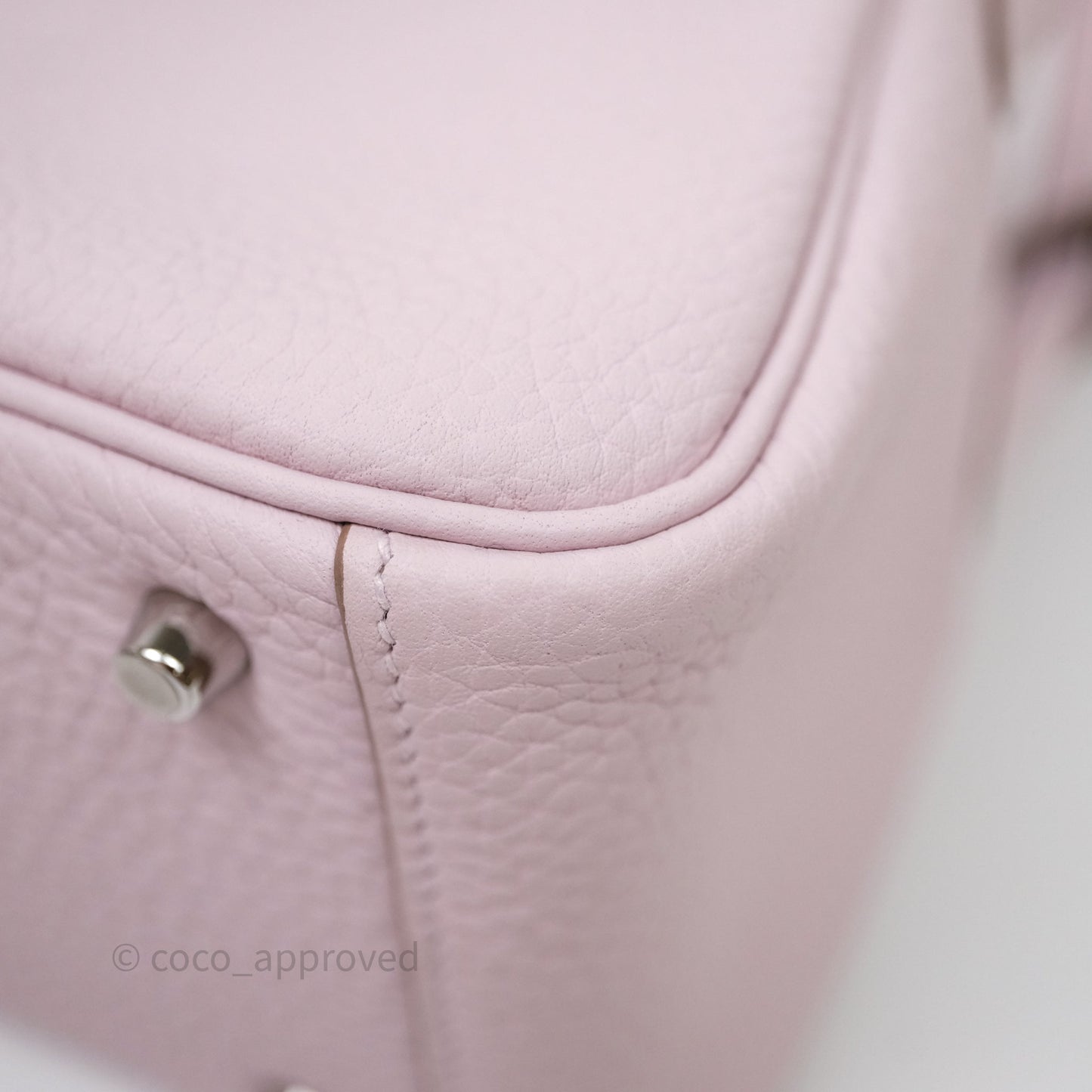 Hermès Mini Lindy 20 Mauve Pâle 09 Clemence Palladium Hardware