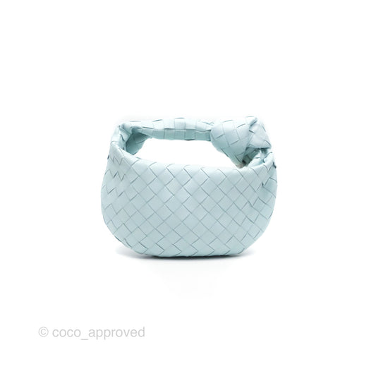 Bottega Veneta Mini Jodie Bag Teal Washed Intrecciato Lambskin