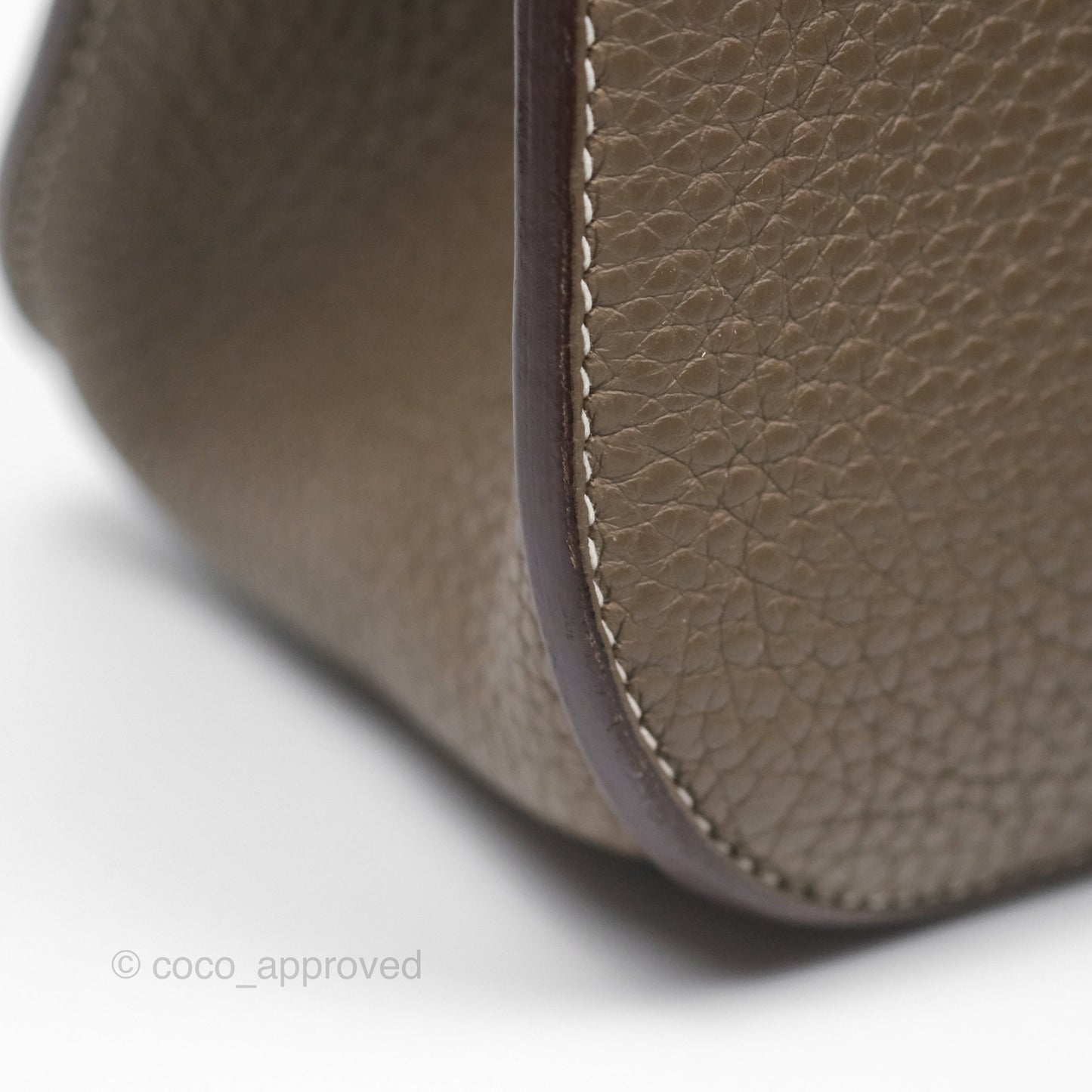 Hermès Halzan 31 Etoupe Clemence Palladium Hardware
