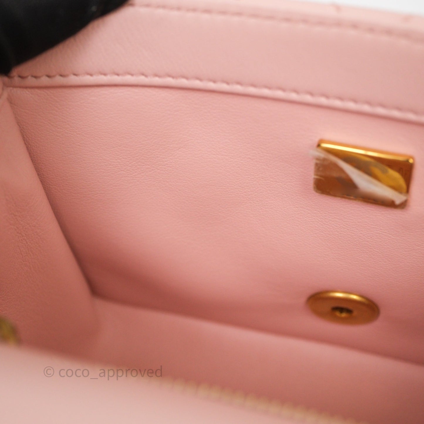 Chanel Pearl Crush Mini Square Quilted Pink Lambskin Aged Gold Hardware