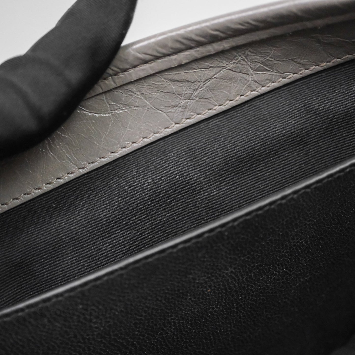 Saint Laurent Medium Niki Chain Bag Crinkled Calfskin Grey