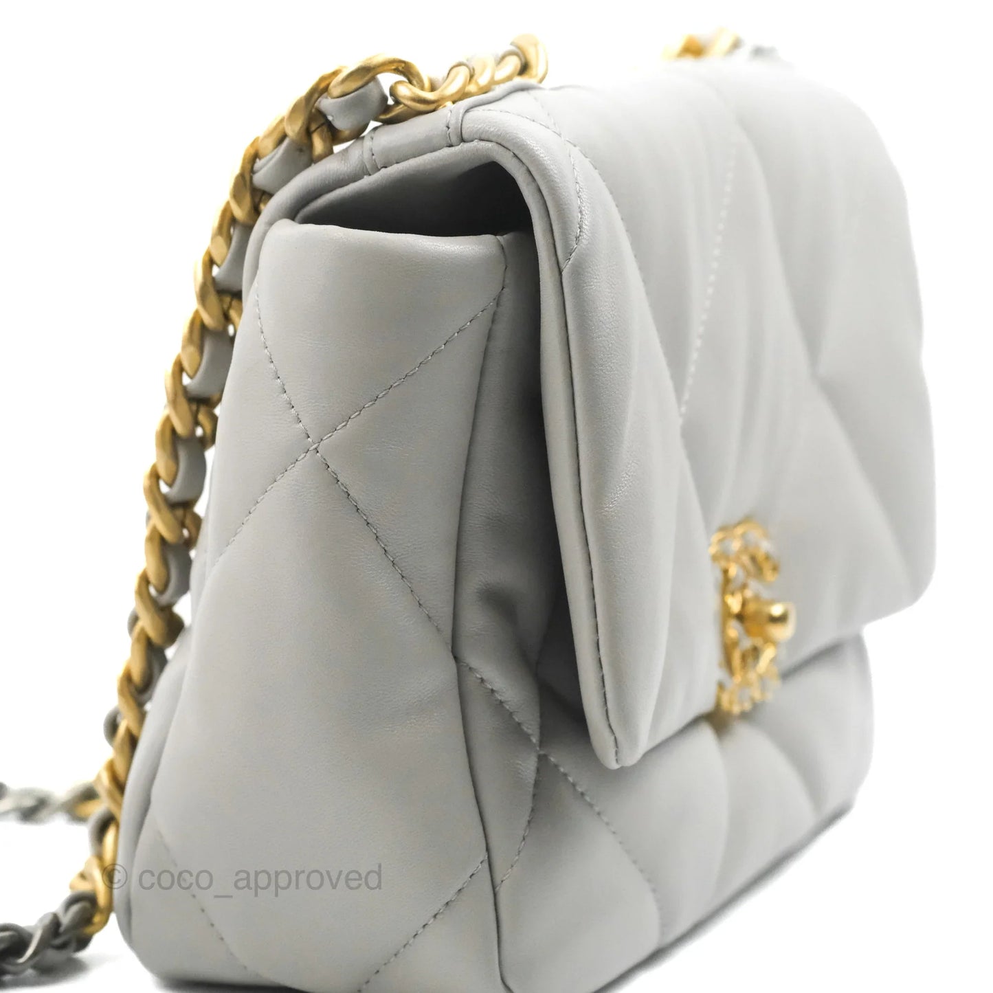 Chanel 19 Small Grey Lambskin Mixed Hardware