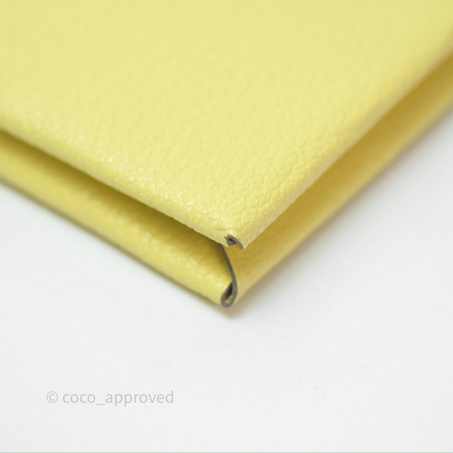 Hermès Calvi Card Holder Limoncello Chèvre Mysore Palladium Hardware