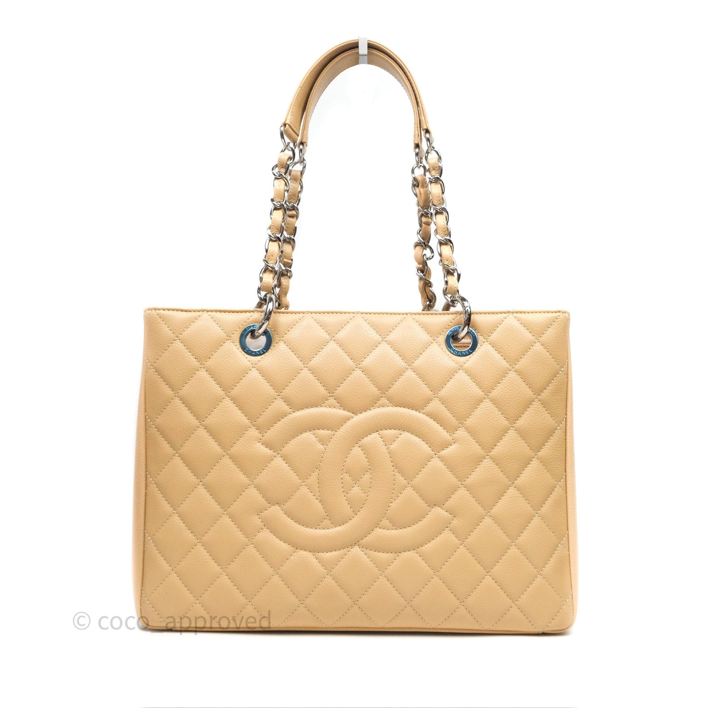 Chanel GST Beige Caviar Silver Hardware