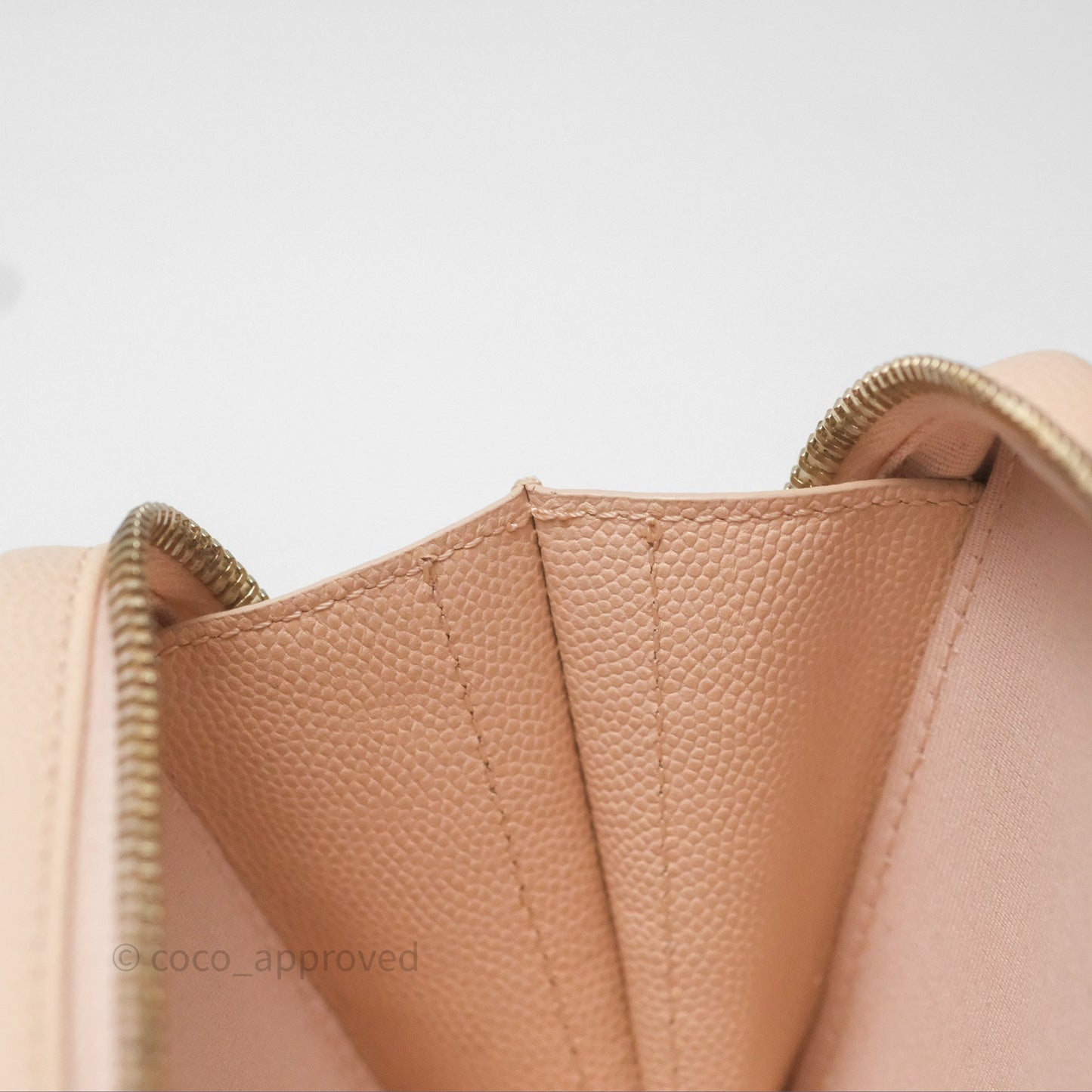 Chanel Quilted Small Like The Wallet Flap Light Beige Pink Caviar Light Gold Hardware 22C