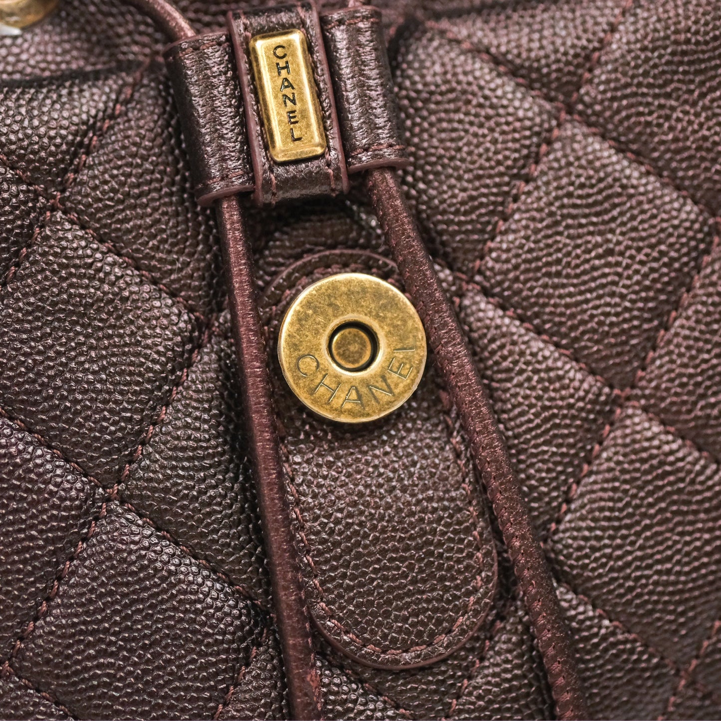 Chanel Quilted Filigree Backpack Iridescent Burgundy Caviar