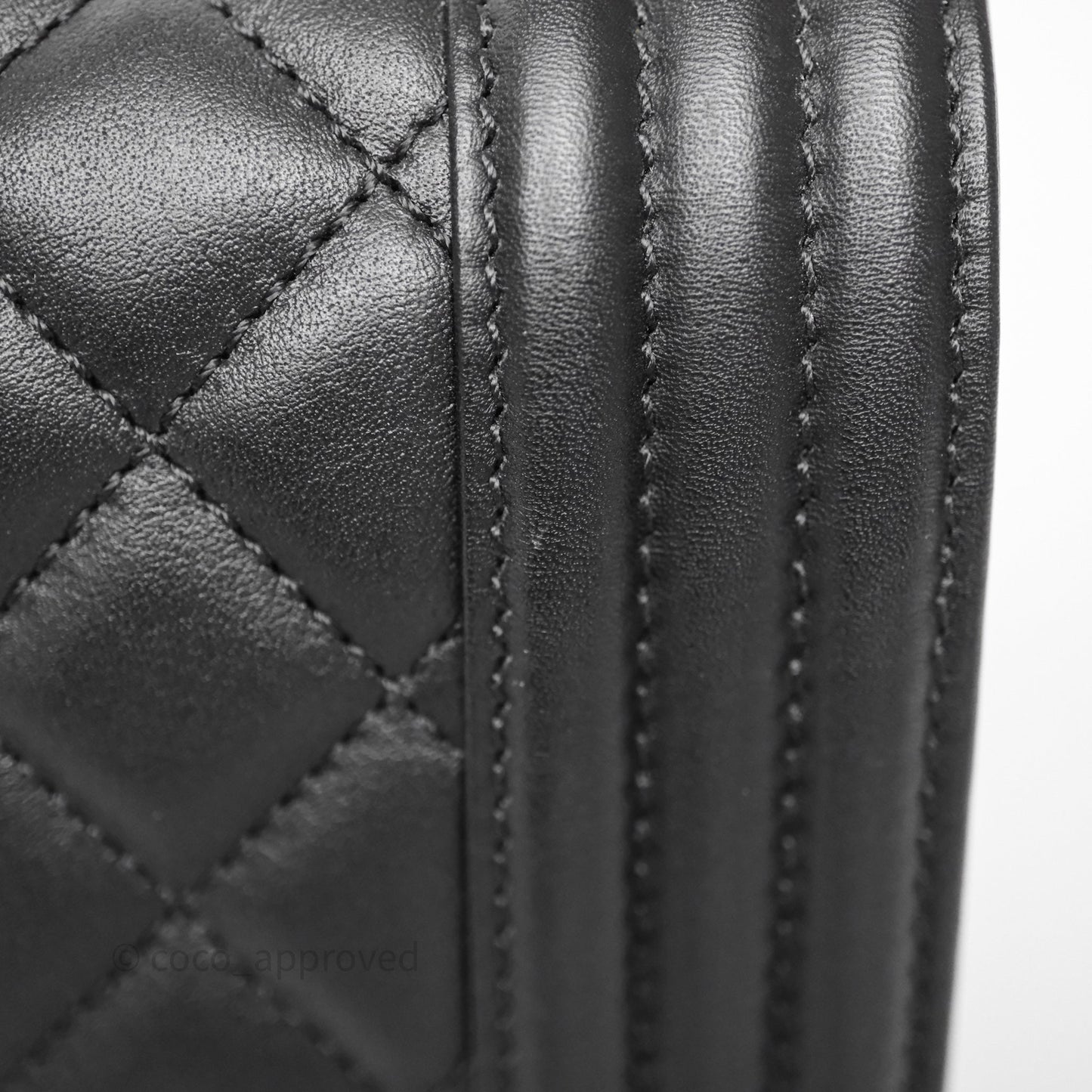 Chanel Small Boy Quilted Black Calfskin Aged Gold Hardware