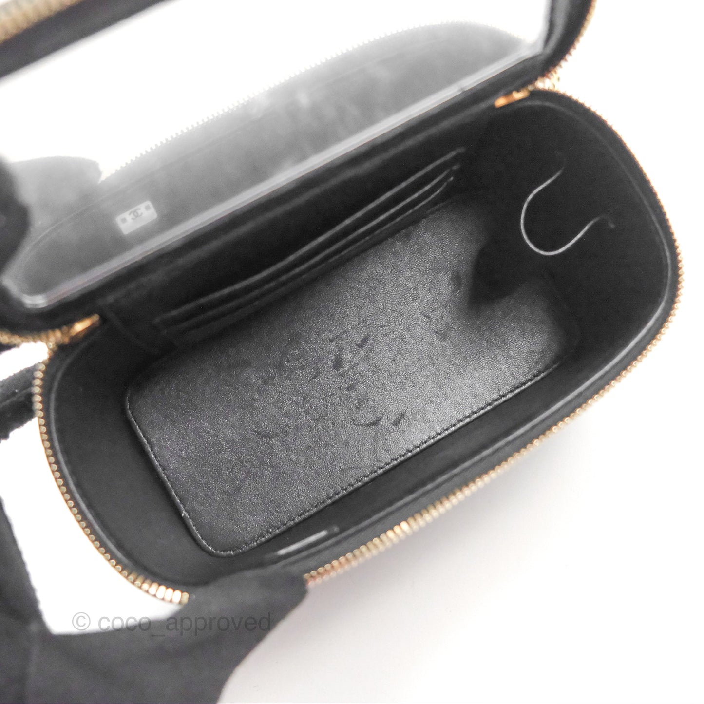 Chanel Top Handle Vanity Rectangular Black Lambskin Gold Hardware