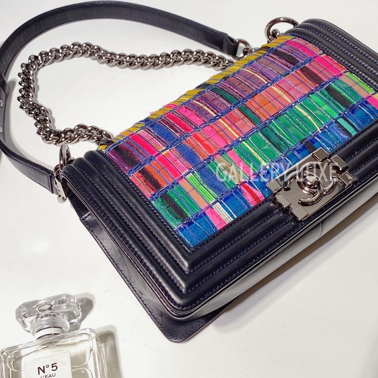 No.3339-Chanel Weaving & Lambskin Boy 25cm