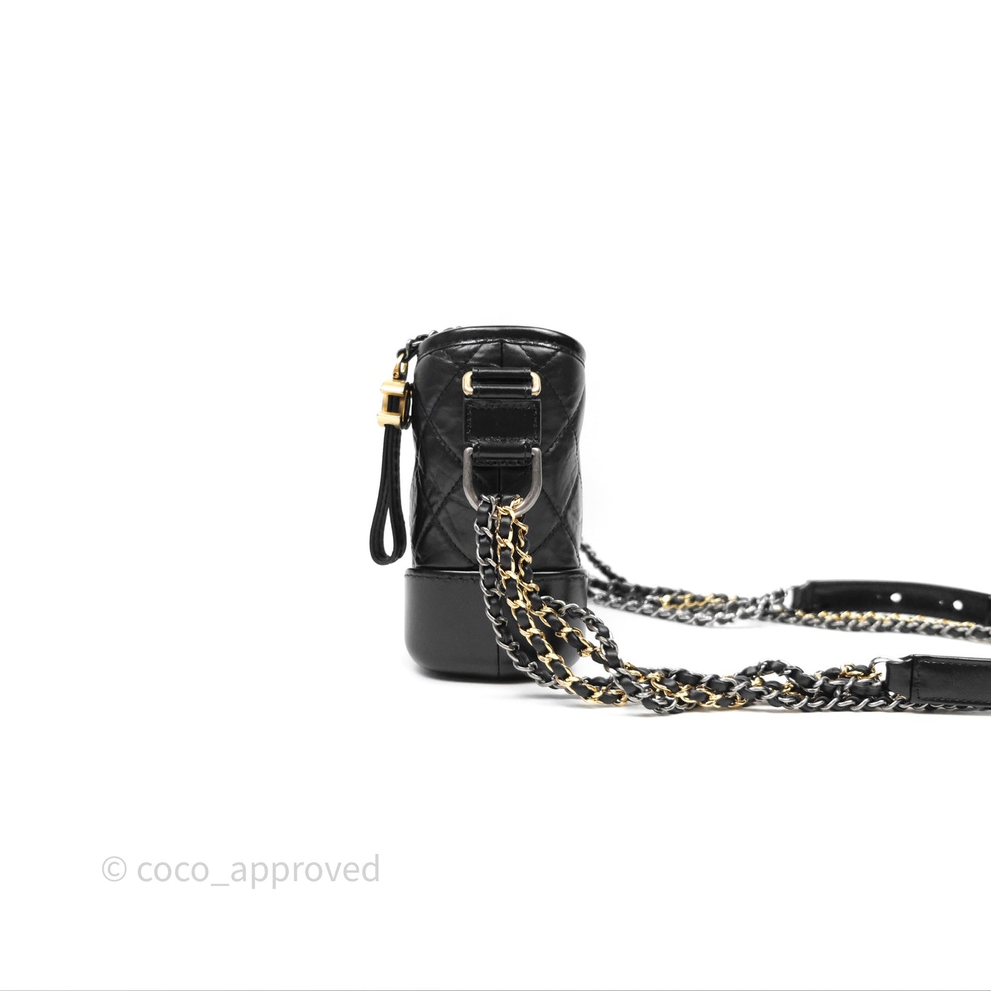 Chanel Small Gabrielle Hobo Quilted Black Aged Calfskin