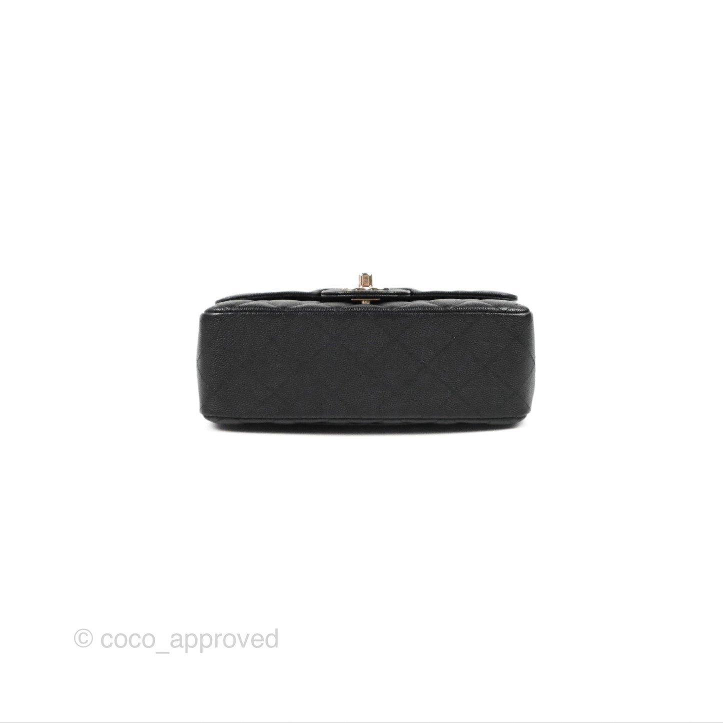 Chanel Quilted Mini Rectangular Flap Black Caviar Silver Hardware
