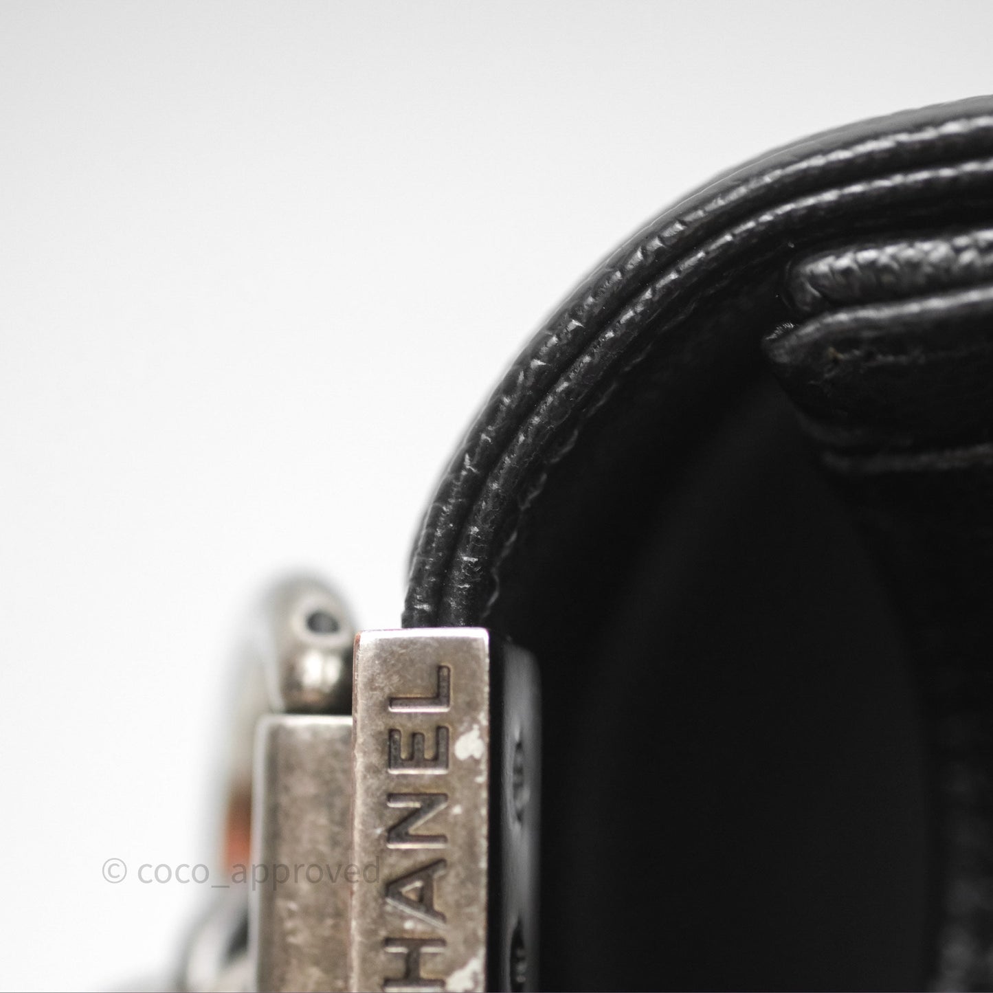 Chanel Quilted Medium Boy Black Caviar Ruthenium Hardware