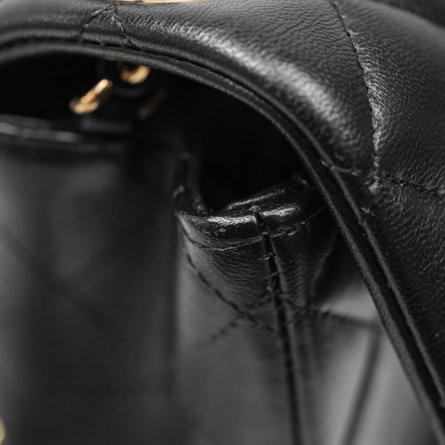 Chanel Mini Square Quilted Black Lambskin Gold Hardware