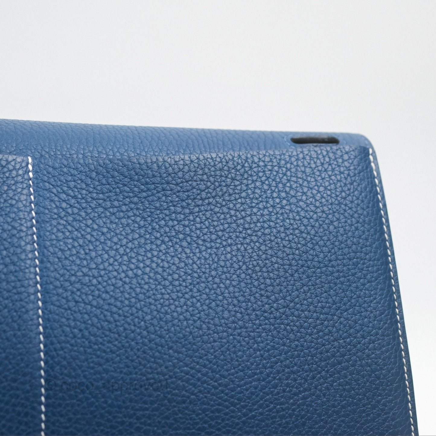 Hermès Halzan 31 Deep Blue S4 Clemence Palladium Hardware