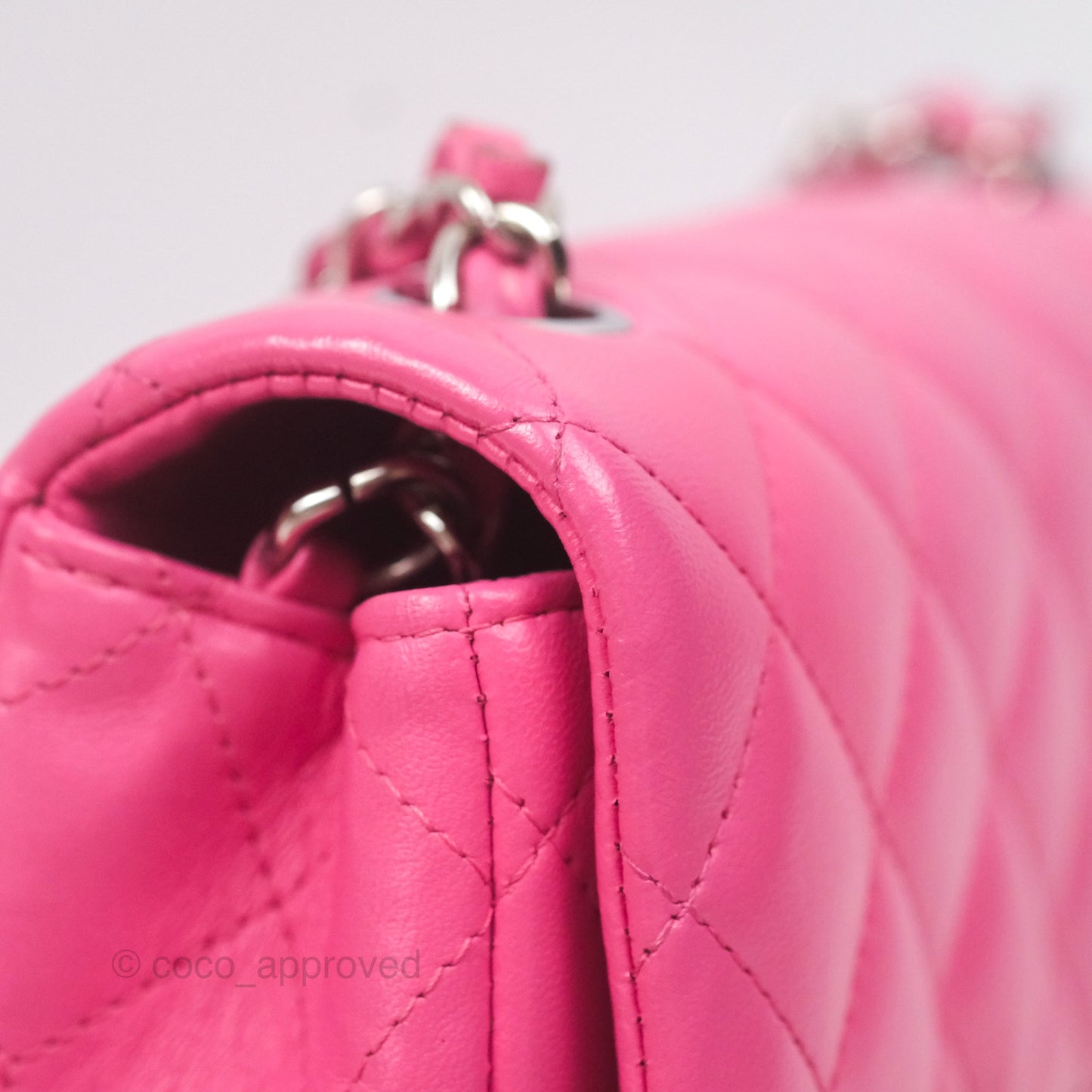 Chanel Quilted Mini Rectangular Flap Pink Lambskin Silver Hardware