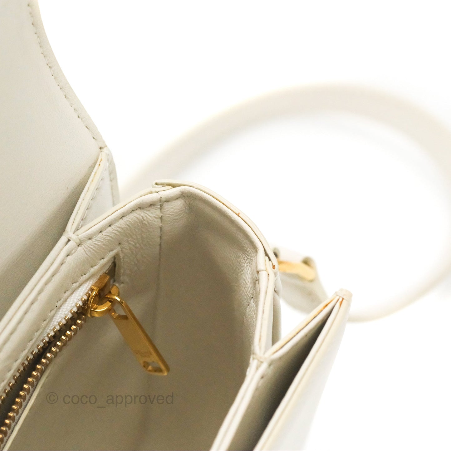 Celine Teen Triomphe Bag Shiny Calfskin White