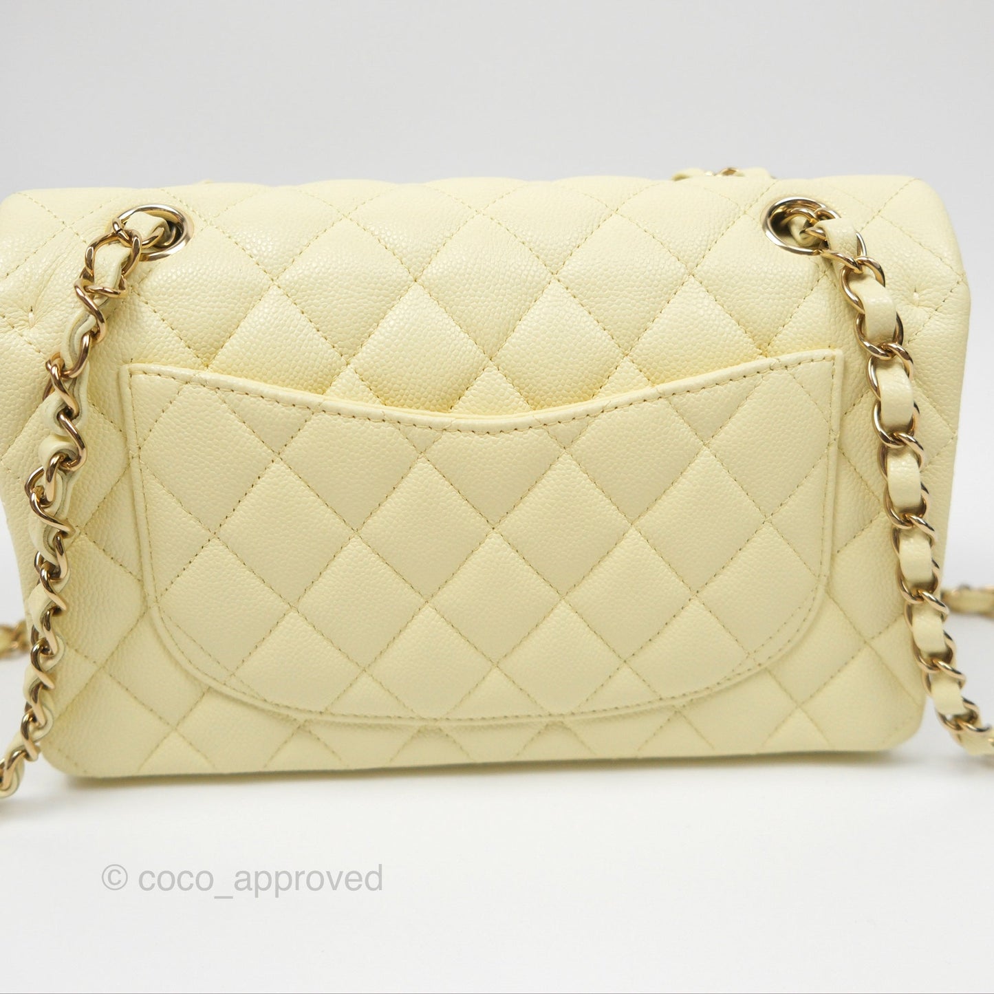 Chanel Small Classic Flap Quilted Yellow Caviar Gold Hardware