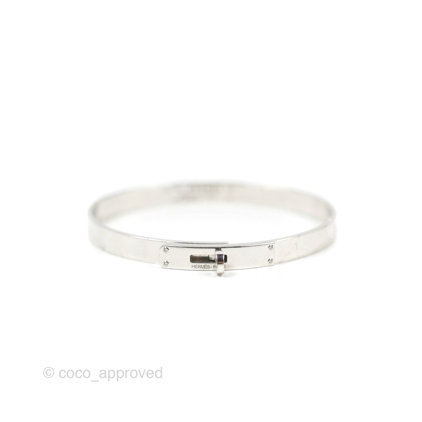 Hermès Kelly Bracelet PM 4 Diamonds White Gold