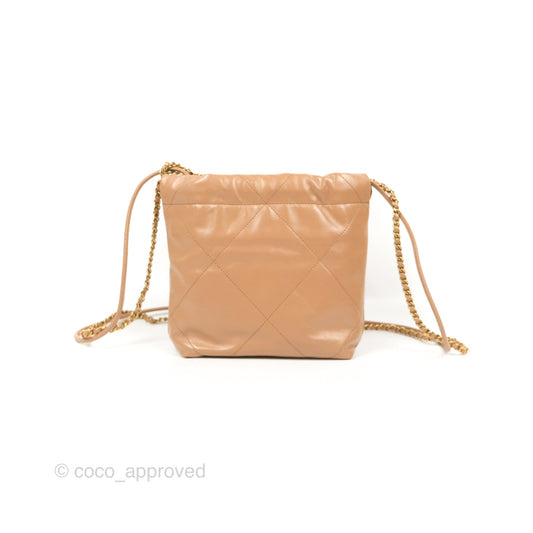 Chanel 22 Mini Bag Beige Shiny Calfskin