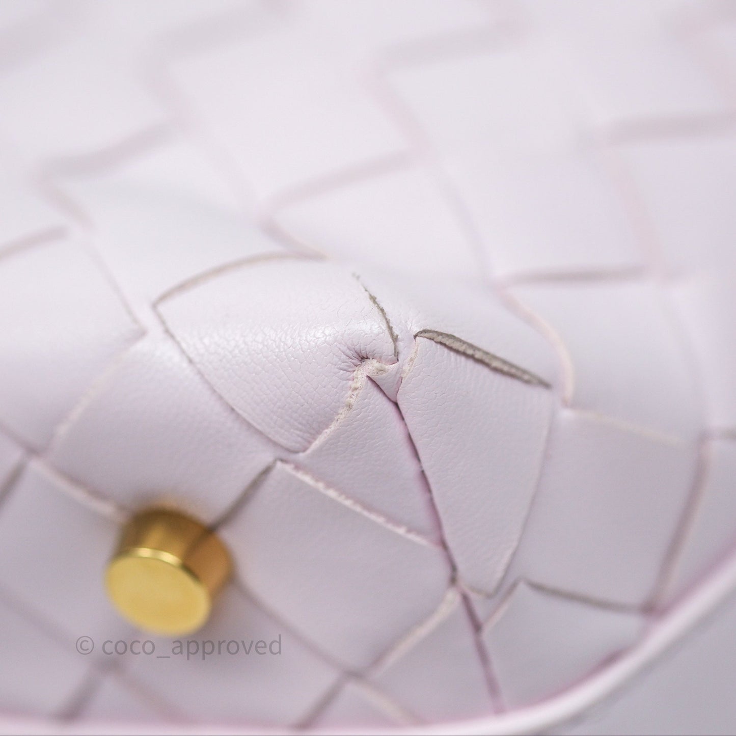 Bottega Veneta Wallace Pink Intrecciato Gold Hardware