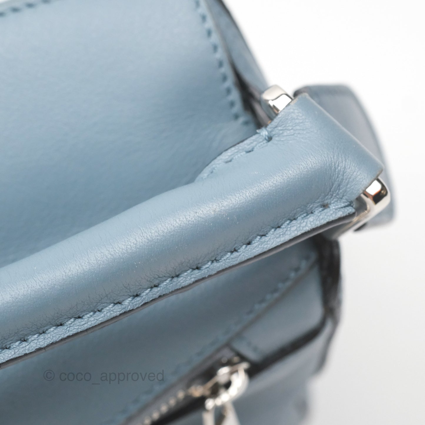 Loewe Small Puzzle Bag Blue Calfskin Silver Hardware
