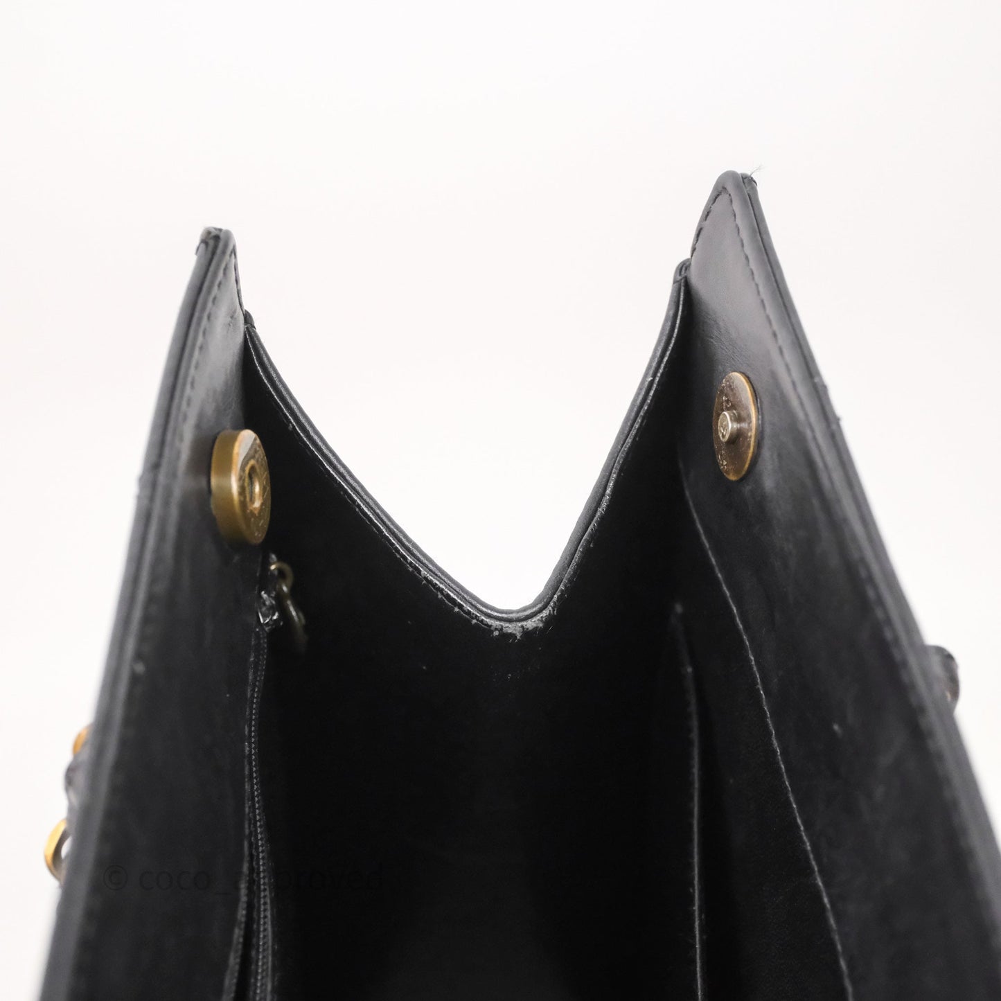 Chanel Vintage Tote Bag Quilted Black Lambskin Antique Gold Hardware