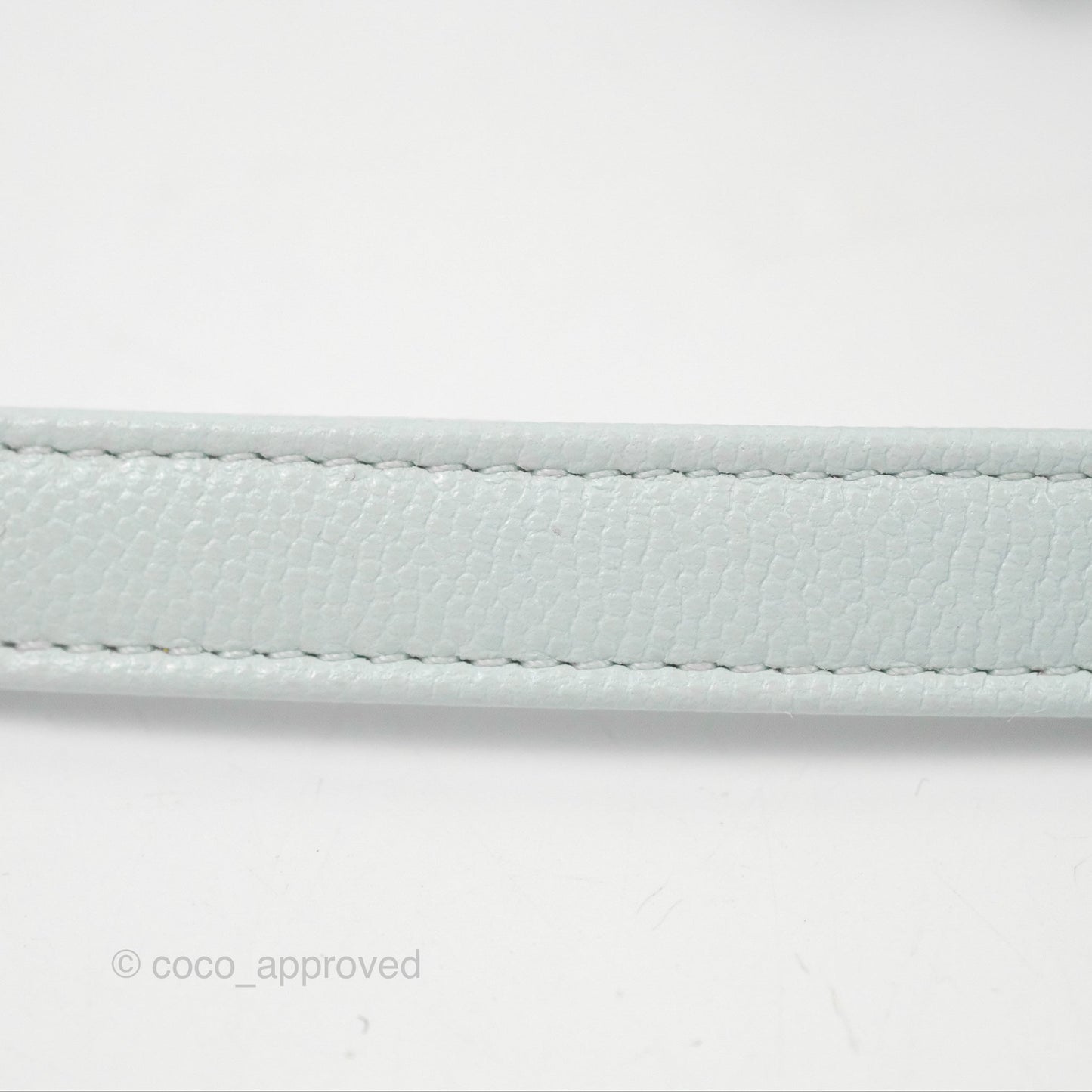 Chanel Small Coco Handle Quilted Light Baby Blue Caviar Gold Hardware