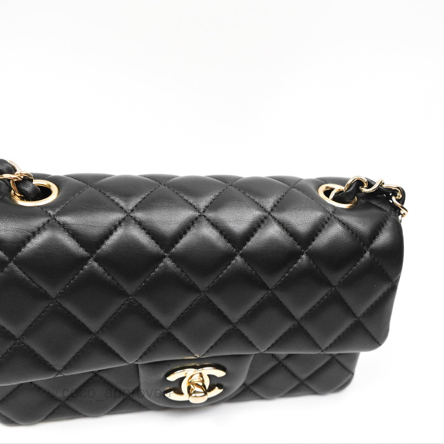 Chanel Quilted Mini Rectangular Black Lambskin Gold Hardware