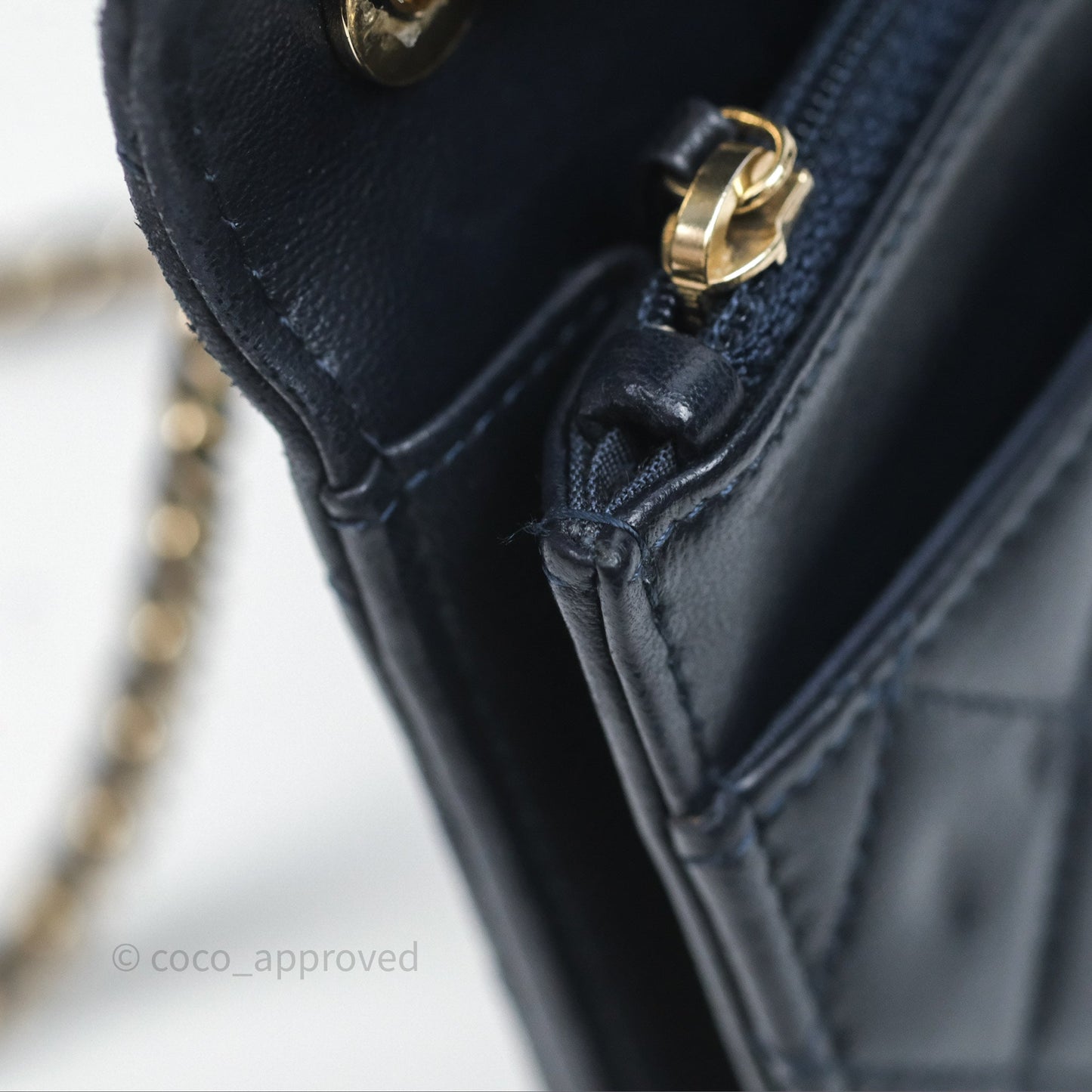 Chanel Trendy CC WOC Wallet On Chain Navy Lambskin Gold Hardware