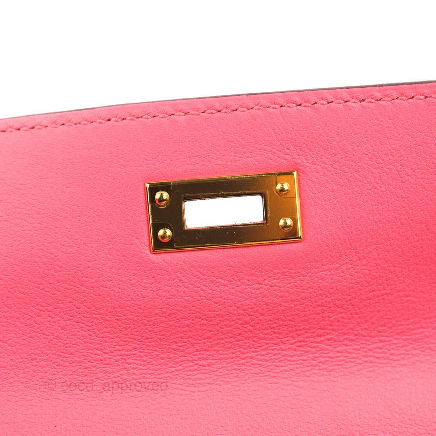 Hermès Retourne Kelly 25 Veau Swift Rose Azalee Gold Hardware