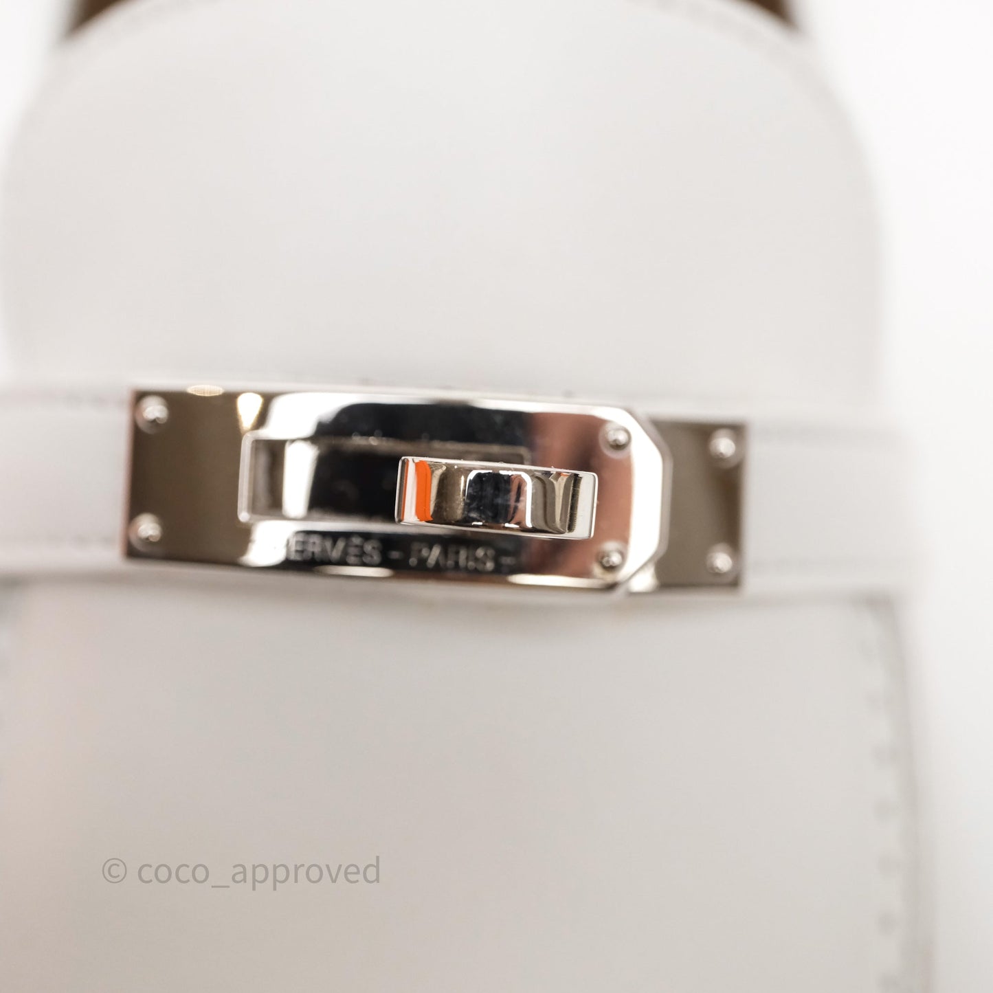 Hermès Destin Loafers White calfskin Leather Palladium-plated Kelly Buckle Size 36.5