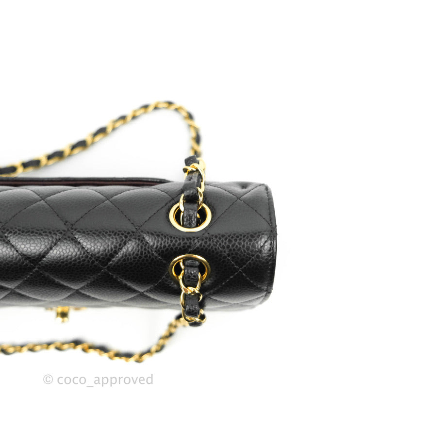 Chanel Classic Double Flap M/L Black Caviar Gold Hardware