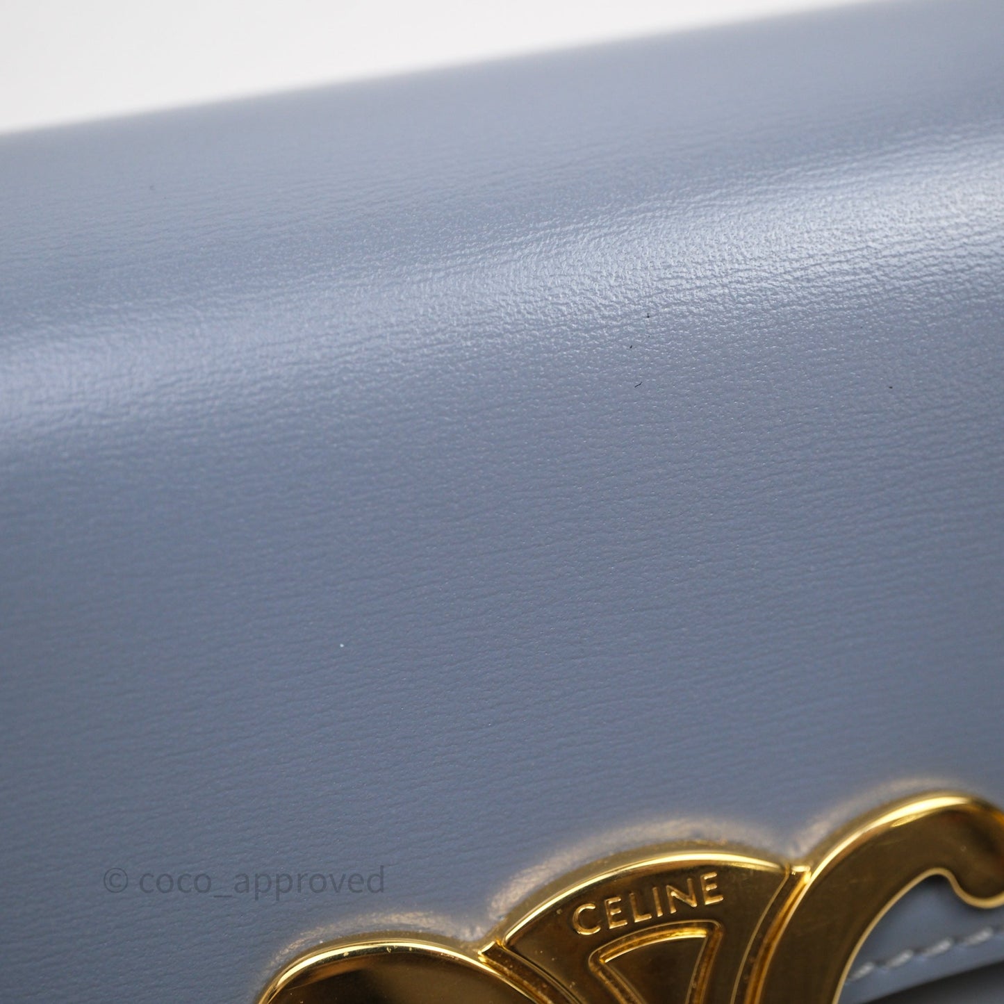 Celine Mini Triomphe Shiny Calfskin Blue Grey