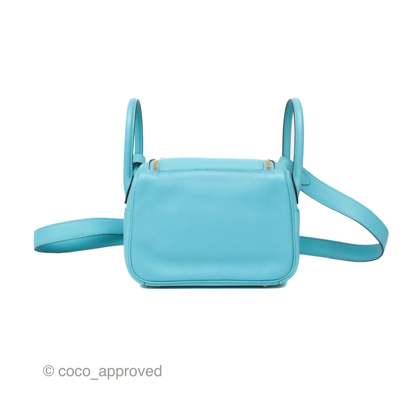 Hermès Mini Lindy 20 Bleu Atoll 3P Swift Gold Hardware