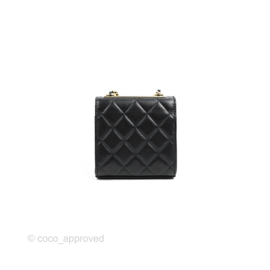 Chanel Mini Quilted Trendy CC Clutch With Chain Black Lambskin Gold Hardware