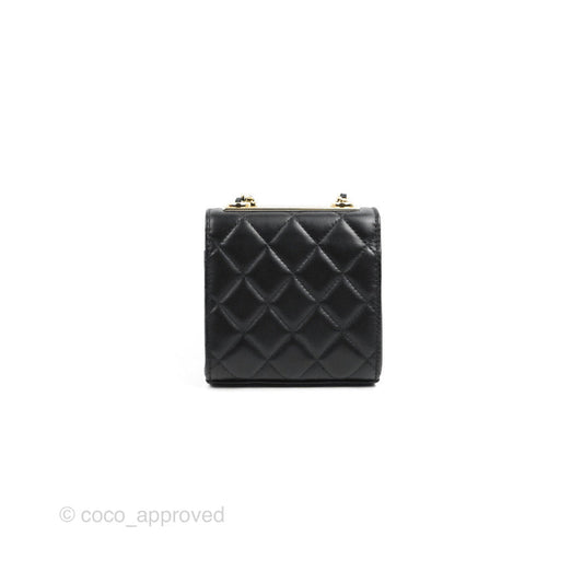 Chanel Mini Quilted Trendy CC Clutch With Chain Black Lambskin Gold Hardware