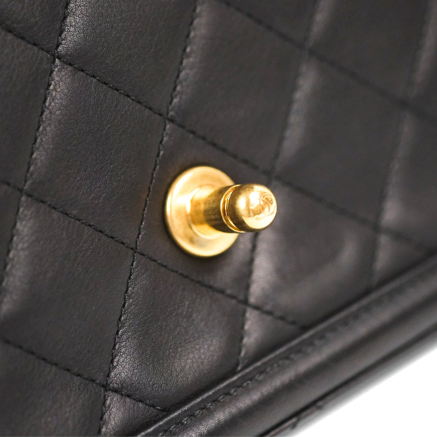 Chanel Quilted Medium Elegant CC Flap Black Lambskin Gold Hardware