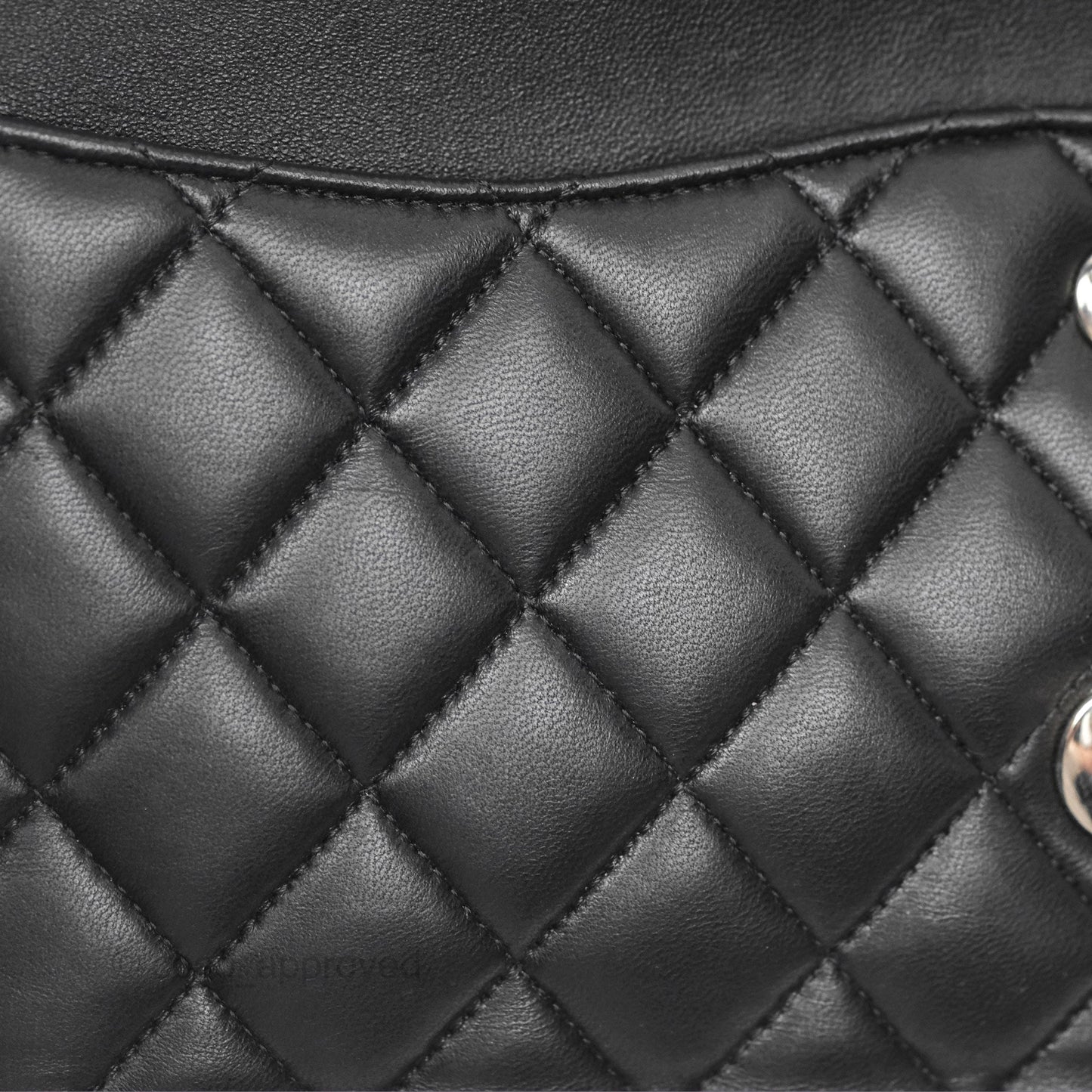 Chanel Classic M/L Medium Flap Quilted Black Lambskin Silver Hardware