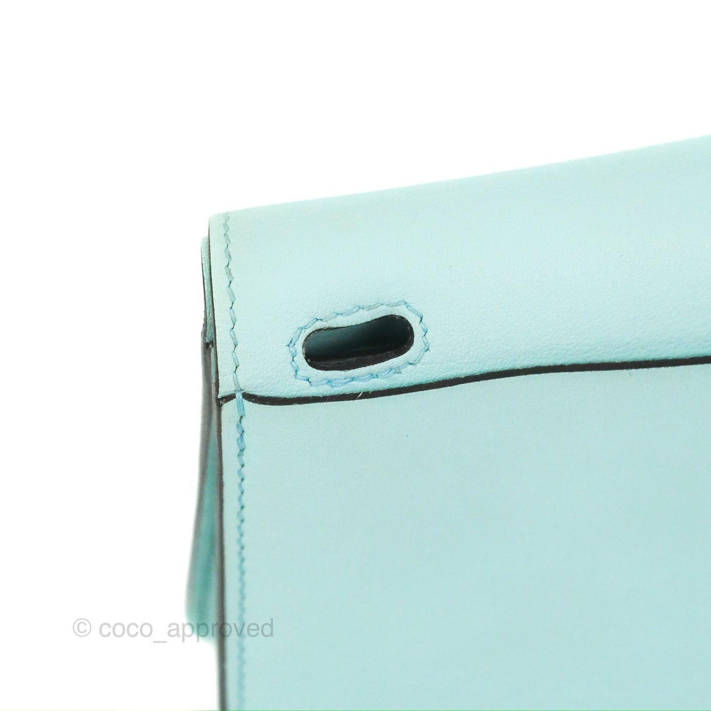 Hermès Halzan 22 Mini Aqua Swift Palladium Hardware