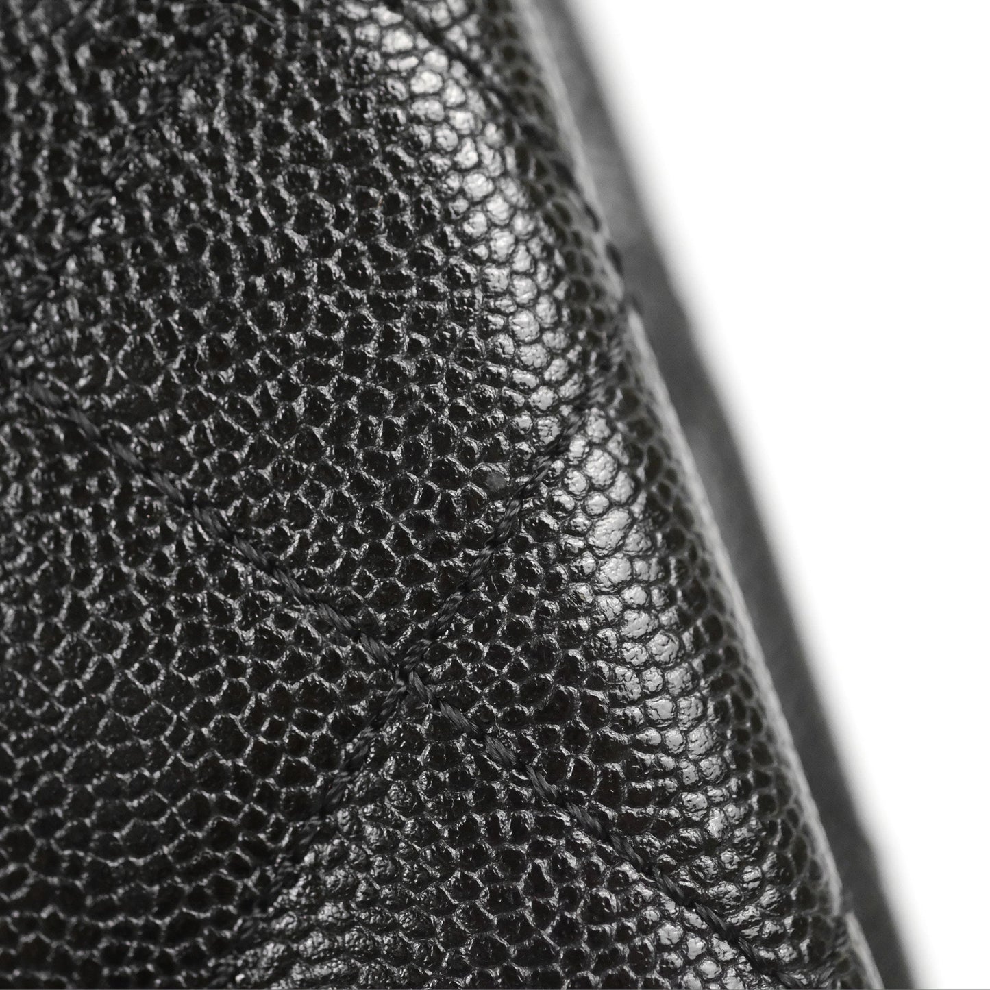 Chanel Vintage Kelly Quilted Flap Black Caviar 24K Gold Hardware