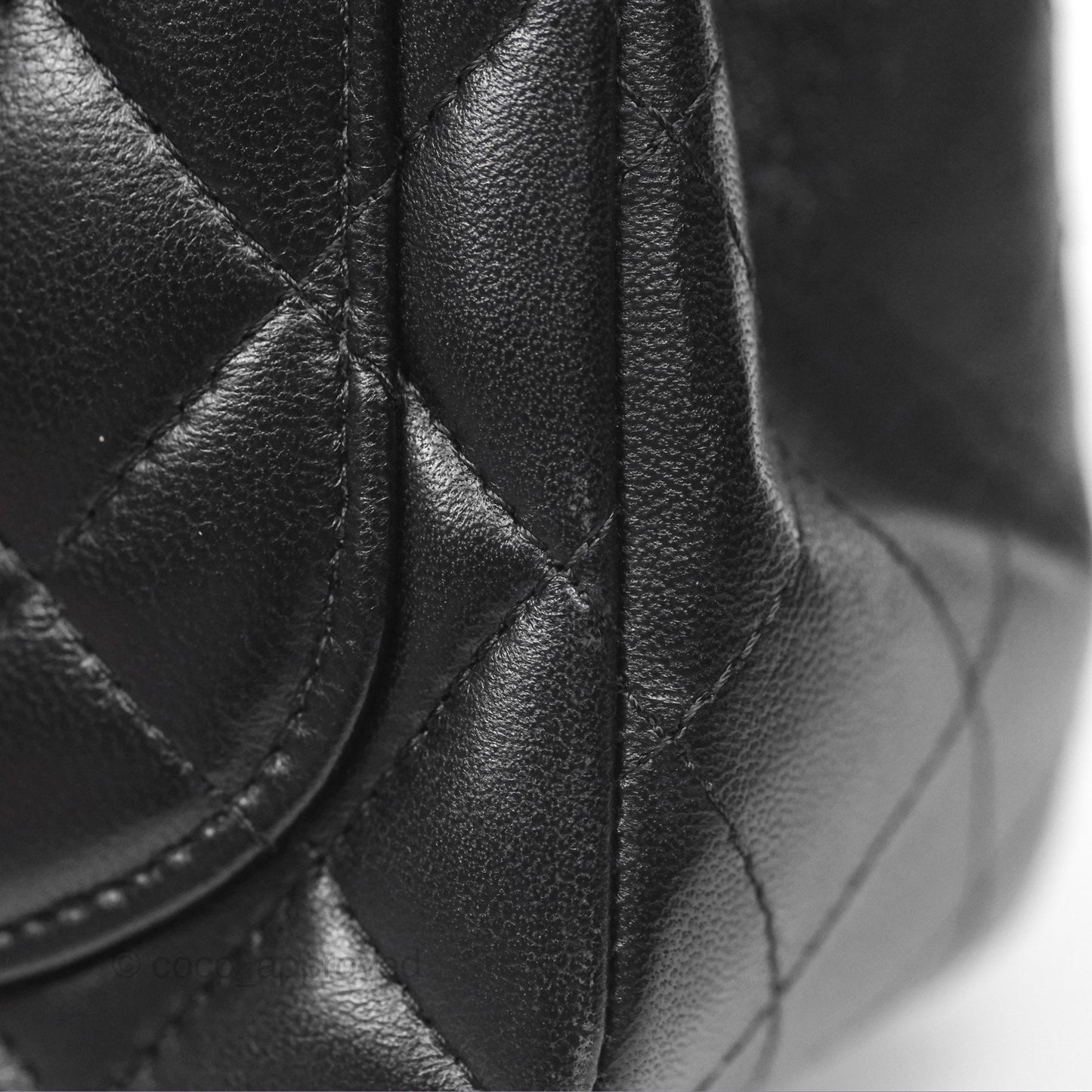 Chanel Mini Square Flap Quilted Black Lambskin Silver Hardware