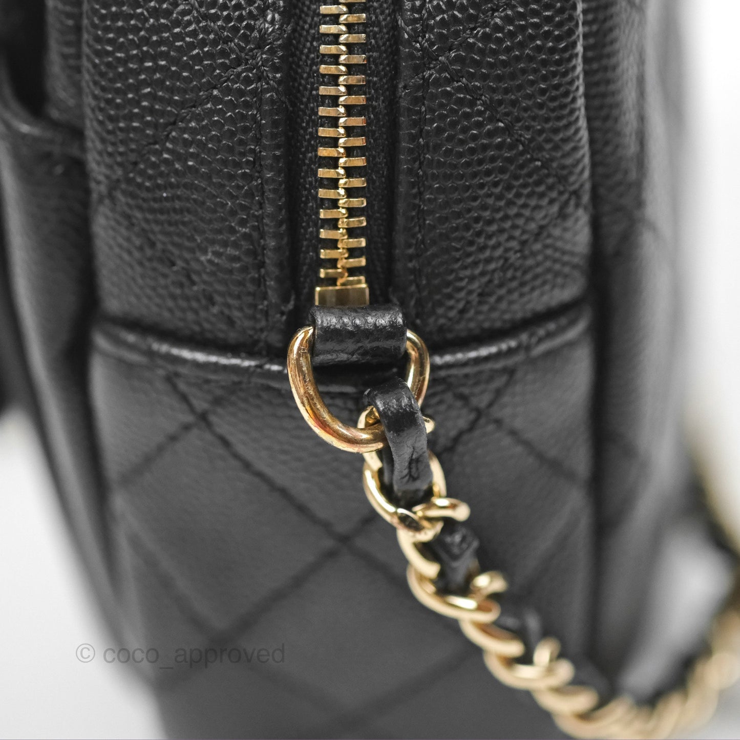 Chanel CC Day Camera Bag Black Caviar Gold Hardware