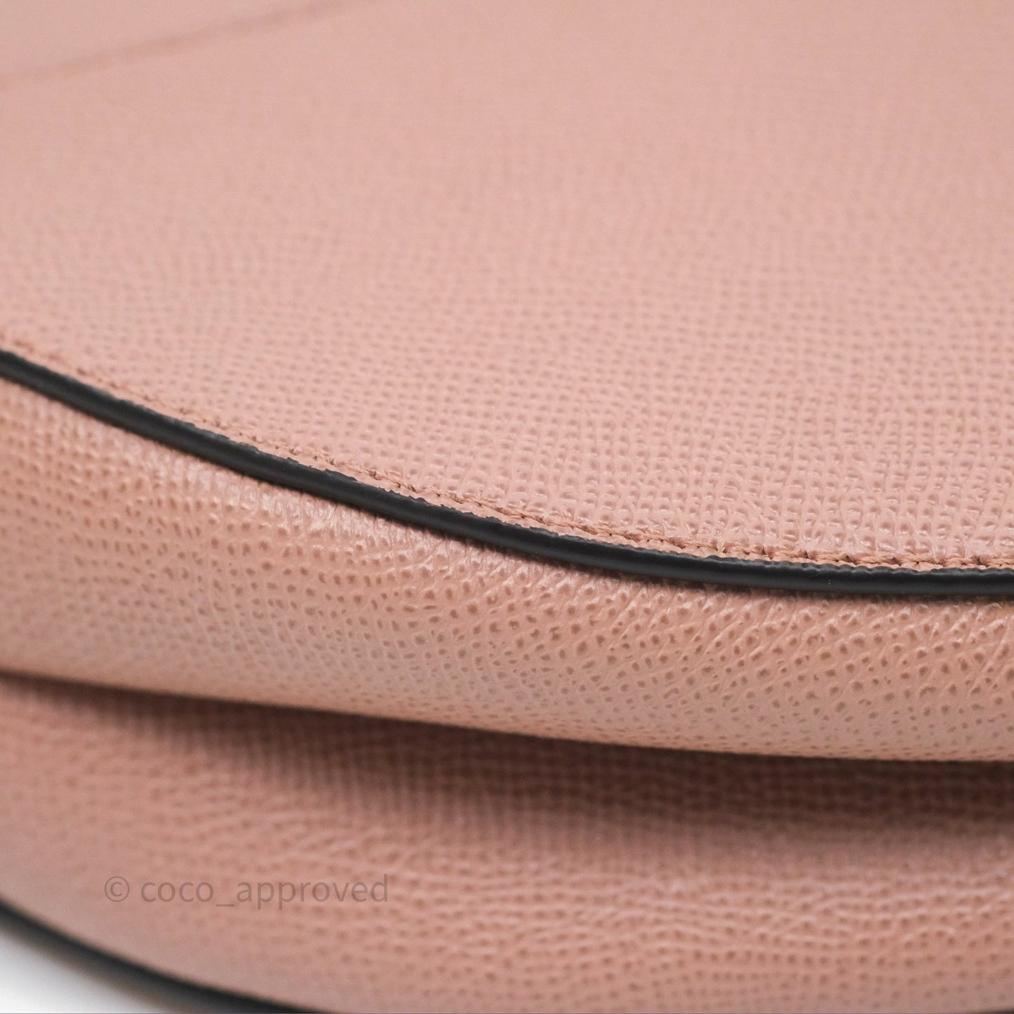 Christian Dior Saddle Bag Dusty Pink Grained Calfskin Gold Hardware