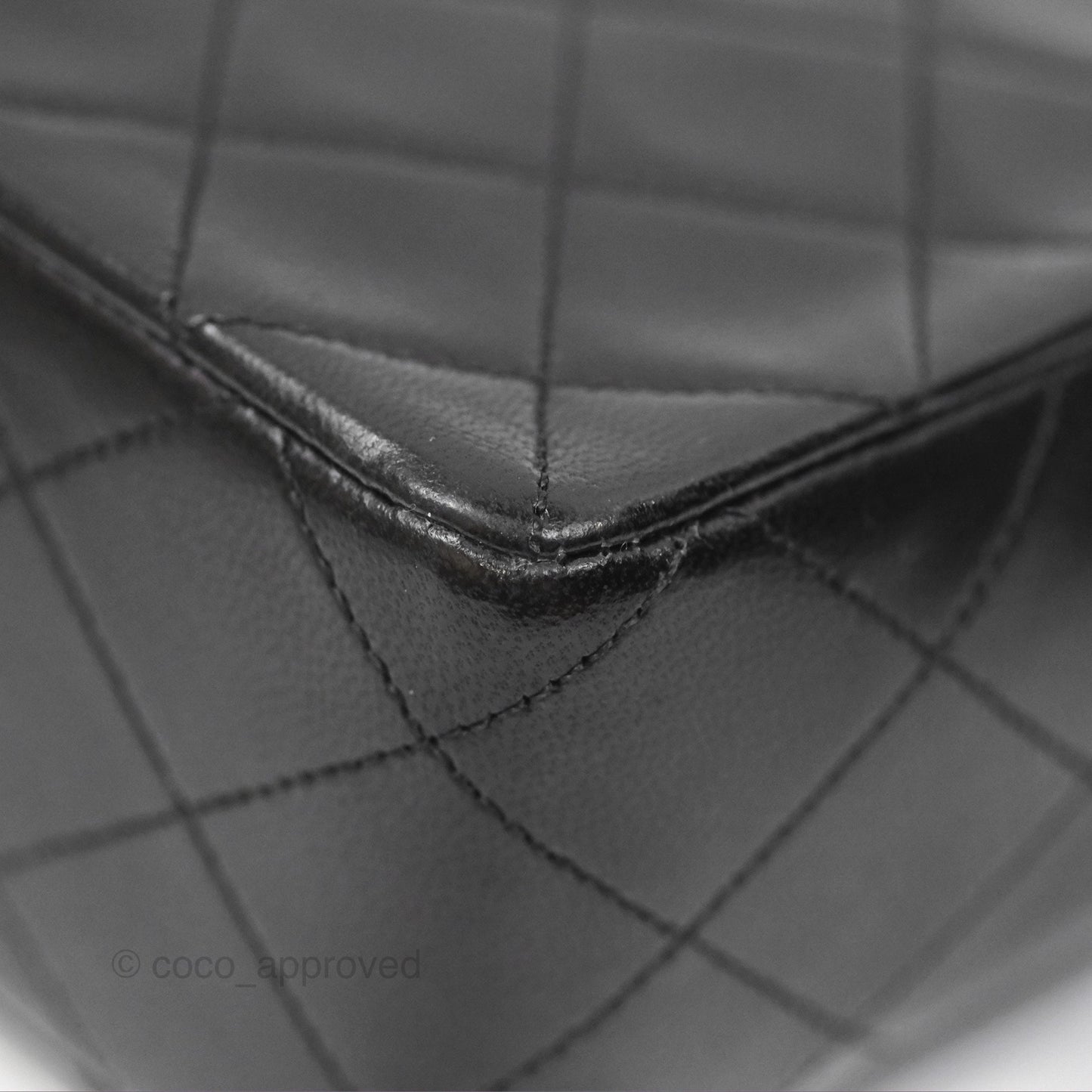 Chanel Vintage Square Flap Bag Black Lambskin 24K Gold Hardware