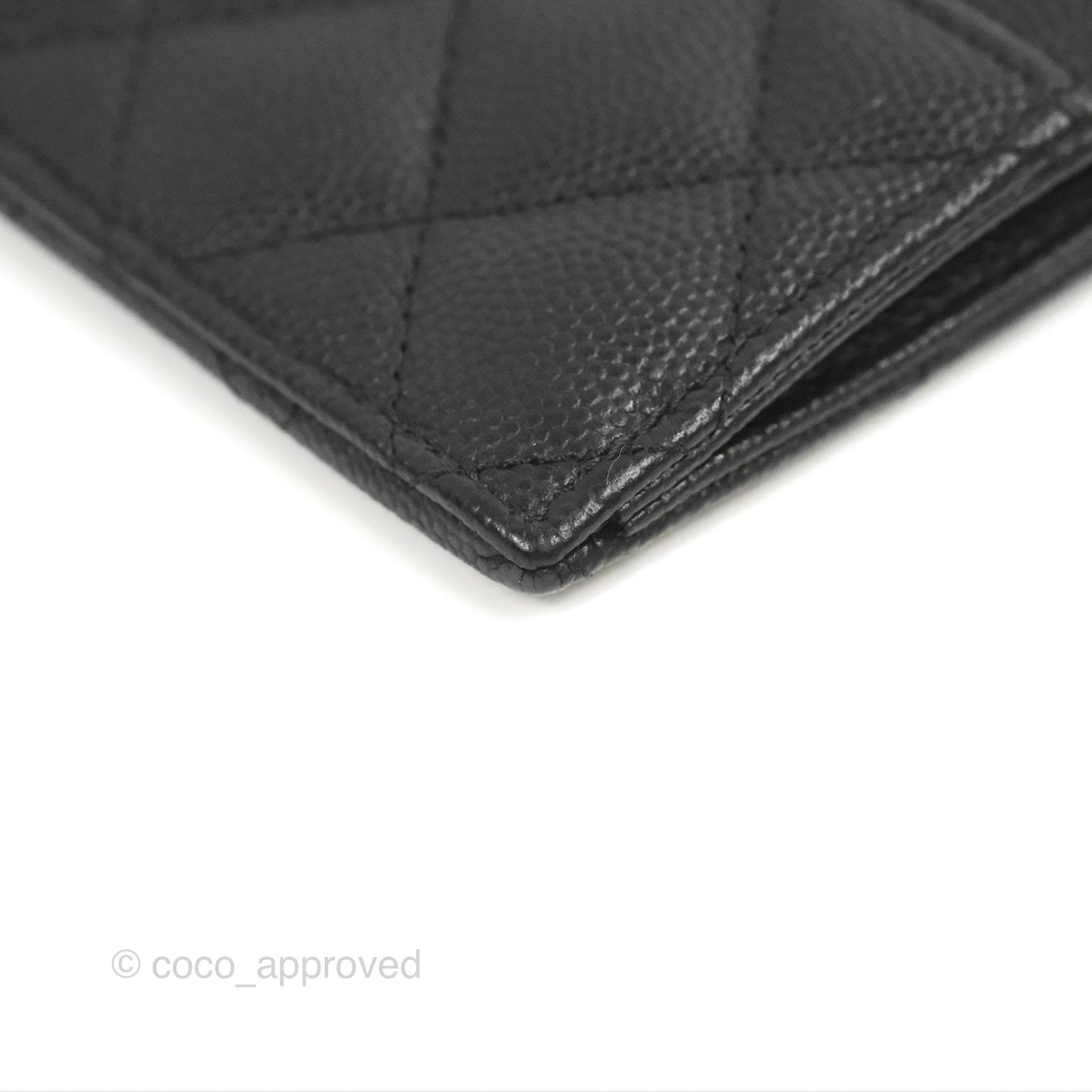 Chanel Quilted CC Zipped Card Holder Black Caviar Gold Hardware