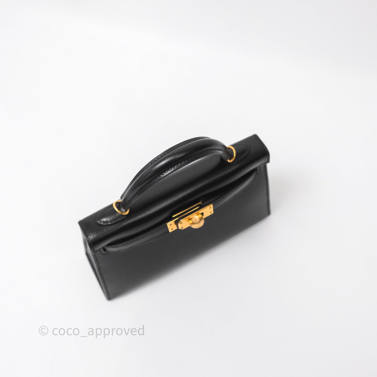 Hermès Mini Kelly II Black Noir 89 Box Leather Gold Hardware