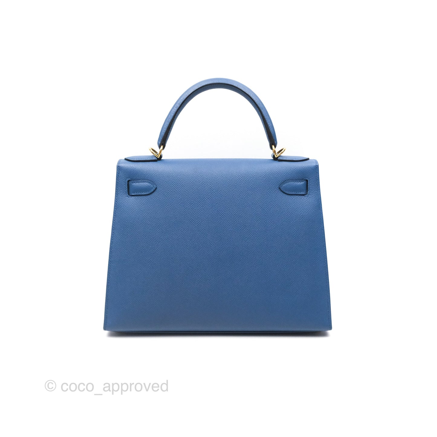 Hermès Sellier Kelly 28 Blue Epsom Gold Hardware