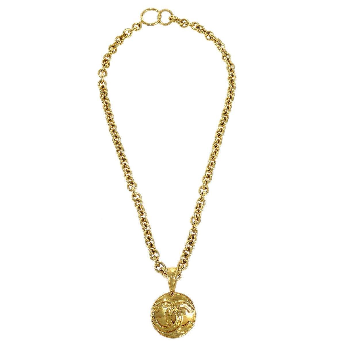 Luxury Chanel 1994 Gold Chain Pendant Necklace 94P